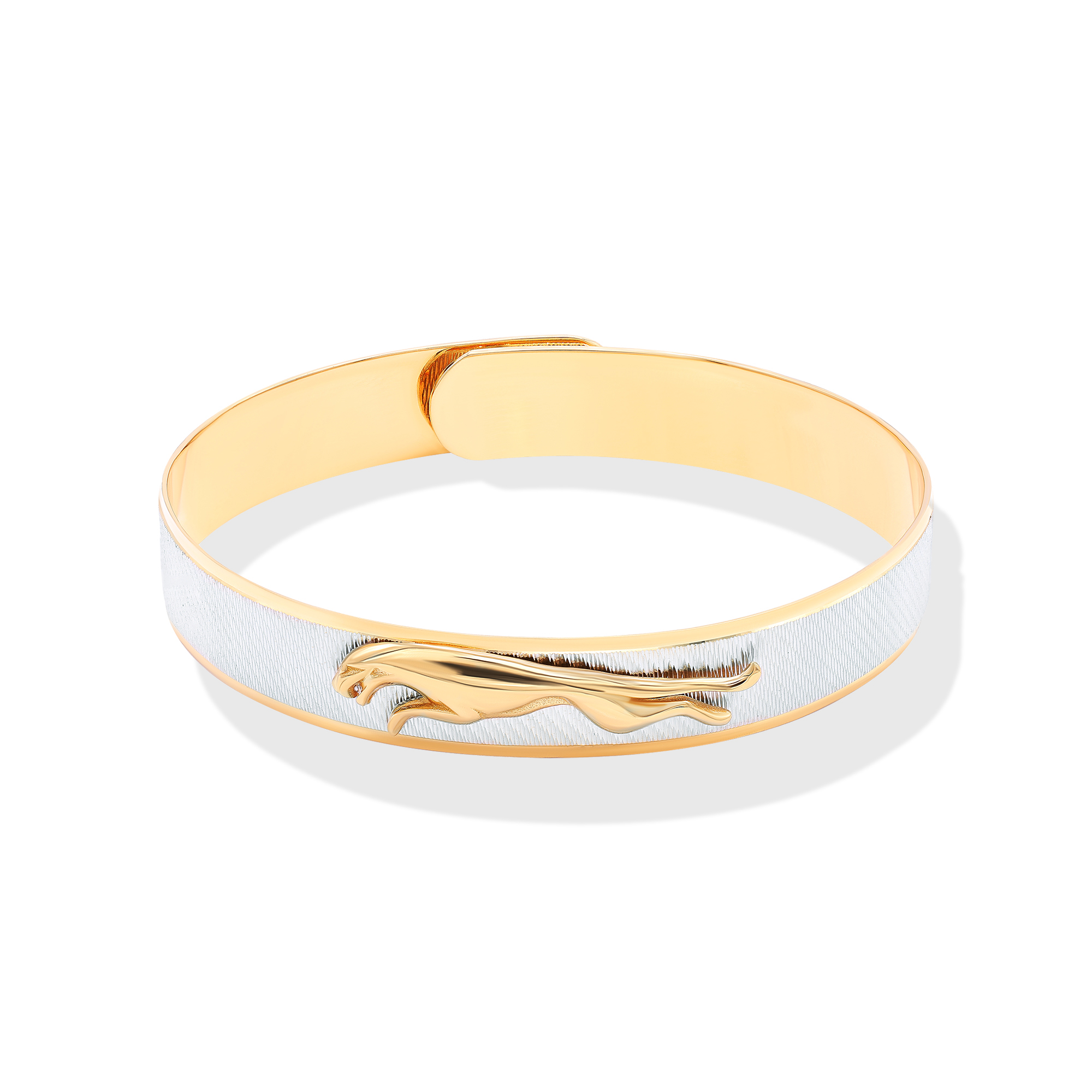Double Jaguar Cuban Bracelet - Gold|White Diamondettes – Melinda Maria  Jewelry