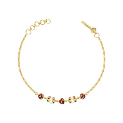 22K Gold Meenakari Beads Bracelet (4.85G)