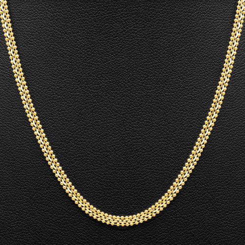 22K Gold Ball Flat Link Chain – 18 Inch