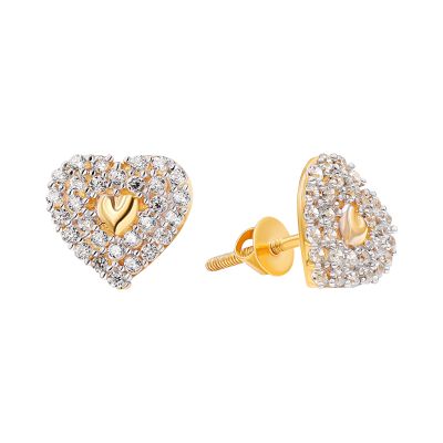22K Gold Heart Earrings (2.30G)