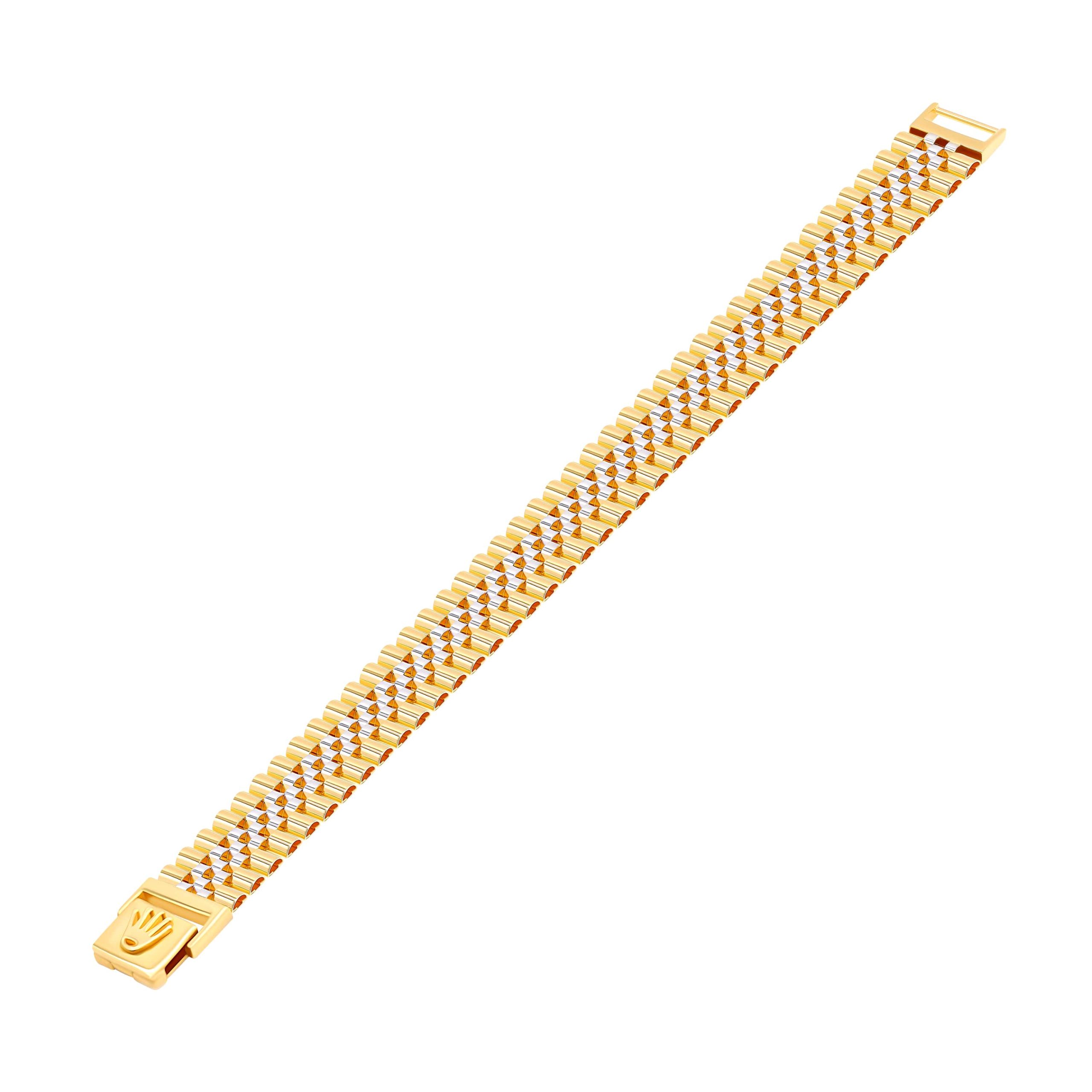 Mens Diamond Flat Link Bracelet 14K Rose Gold 2.40 ct 16mm 8.5