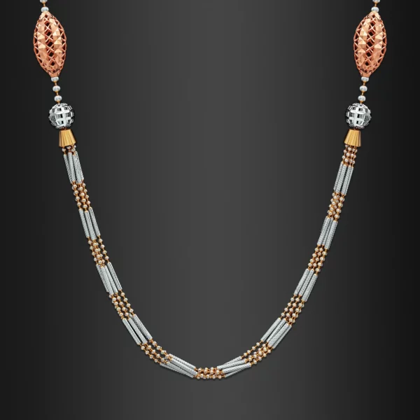 22K Gold Tri-Tone Necklace (15.30G)