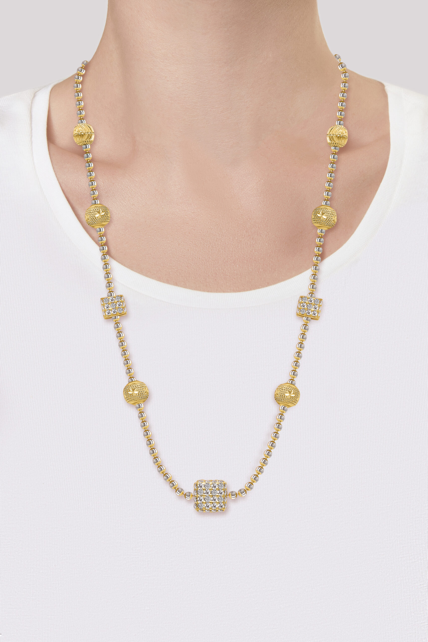 22K Gold Ball Necklace (13.25G)