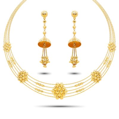22K Gold Choker Necklace Set (51.20G)