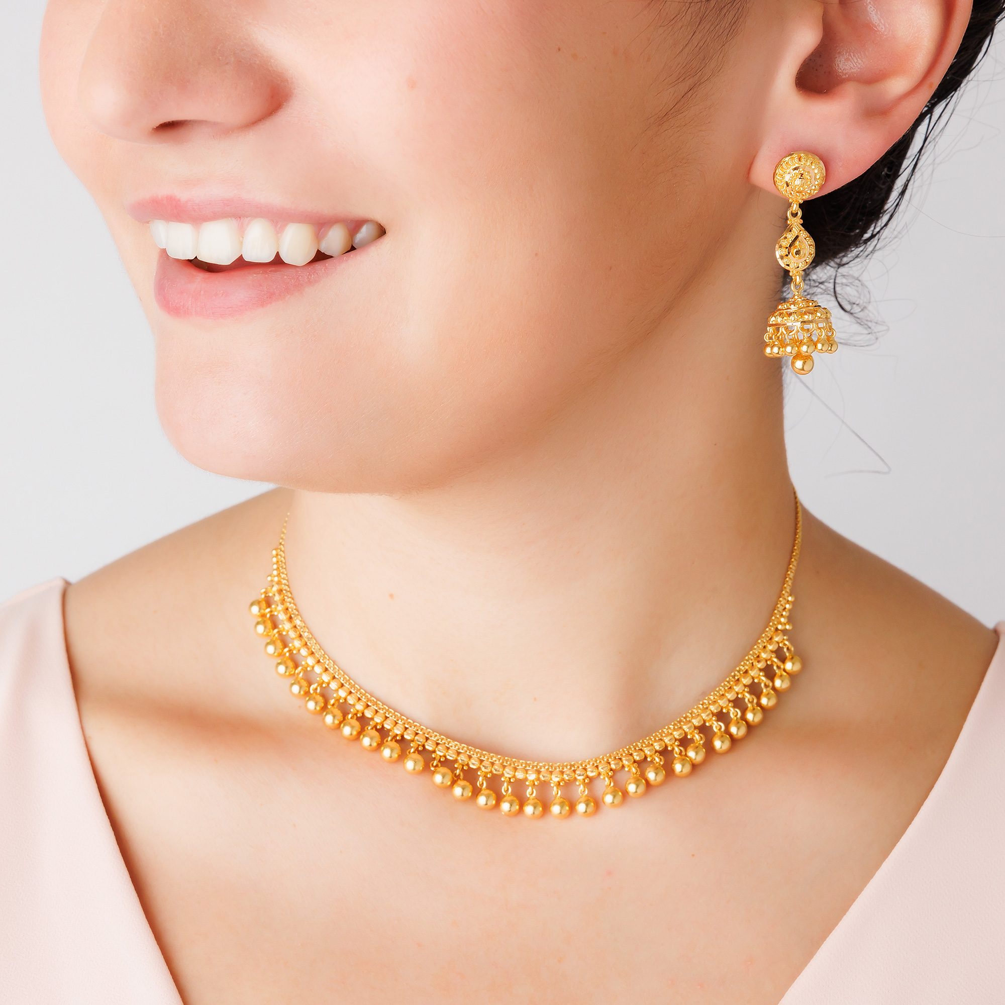 Buy FULLY 75 g Gold Plated Necklace and Earrings Jewellery Set for Women's  Dress at Amazon.in