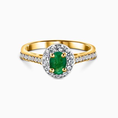 22K Gold Emerald CZ Ring (2.95G)