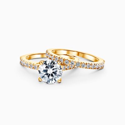 22K Gold CZ Stackable Rings