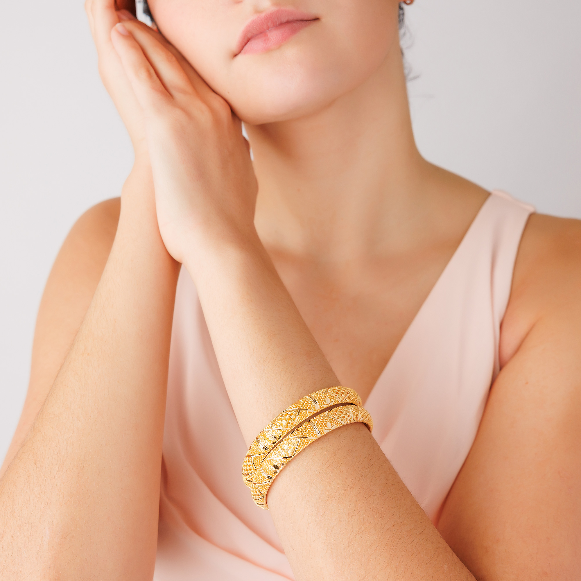 Manufacturer of 916 gold designer hallmark plain bracelet lpbr38 | Jewelxy  - 171737