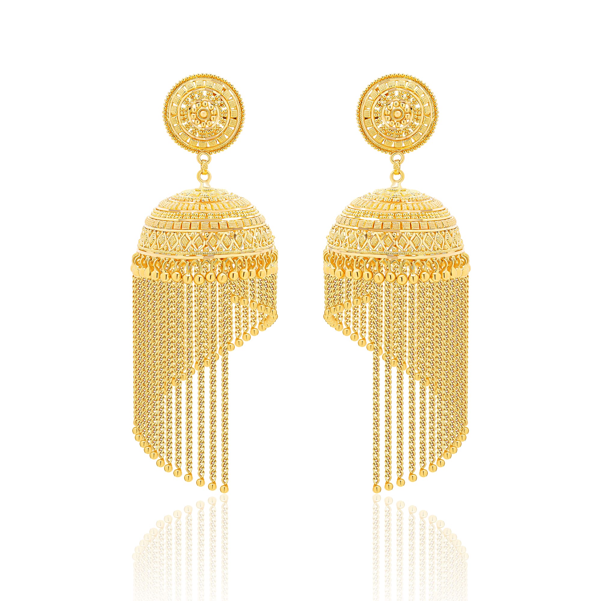 22K Gold Jhumka Earrings (40.55G)