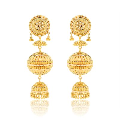 22K Gold Jhumka Earrings (32.40G)