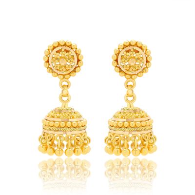 22K Gold Jhumka Earrings (7.75G)