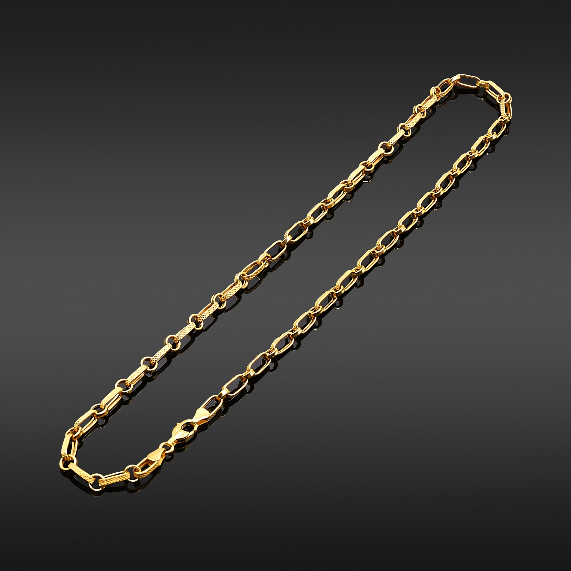 22K Gold Caviar Link Chain – 18 Inch