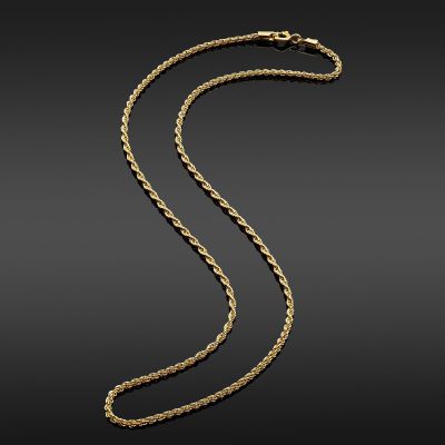 22K Gold Light Rope Chain – 16 Inch