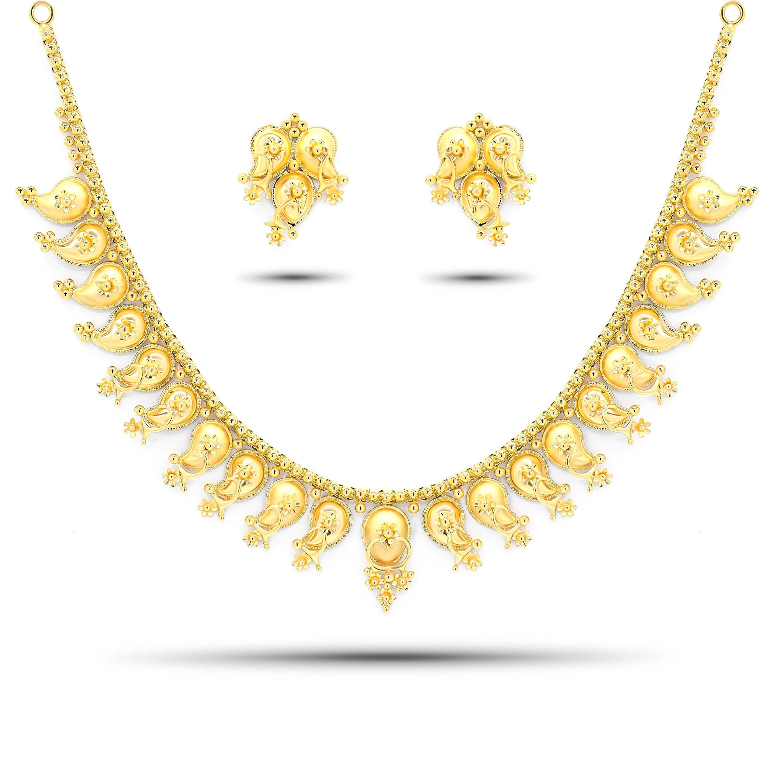 Popular Gold Mart - Traditional variety of 916 HM gold jewellery … Classic mango  gold necklace crafted with cob rubies .. DM/ whatsapp for enquiries /  bookings Free insured shipping all over