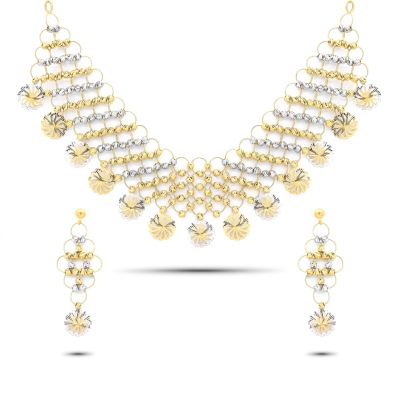 22K White & Yellow Gold Choker Necklace Set (35.85G)