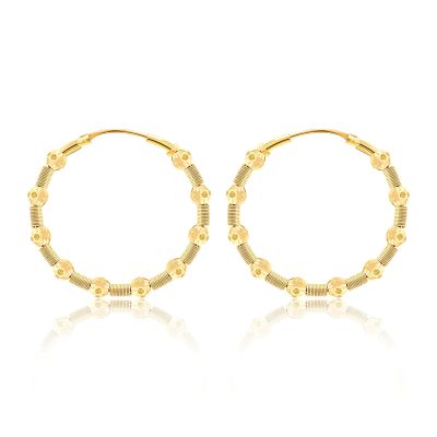 22K Gold Beaded Hoop Earrings (10.60G)