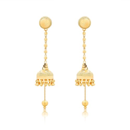 22K Gold Stud & Jhumki Earrings (10.50G)