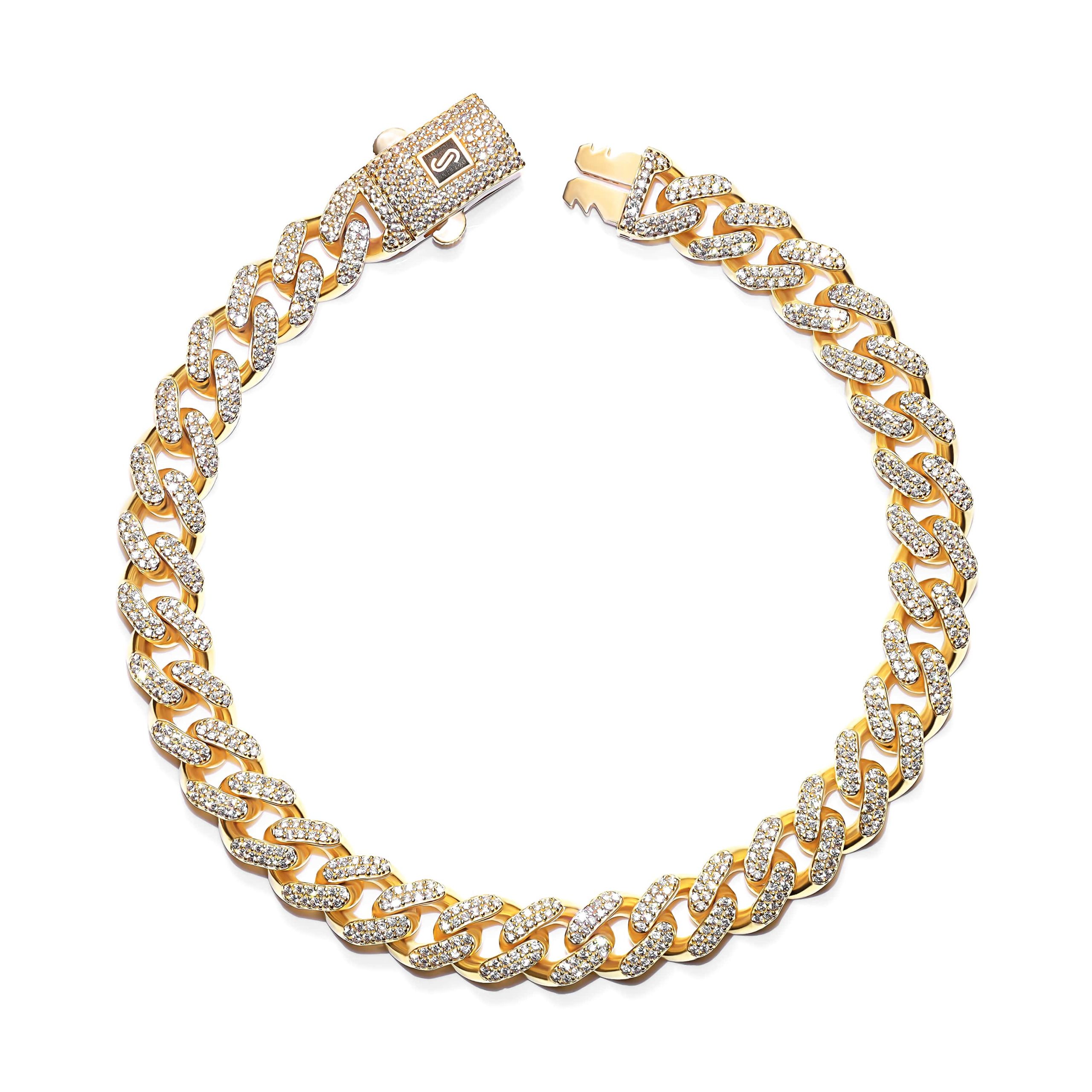 22K Gold Men's Monaco Chain Link Bracelet