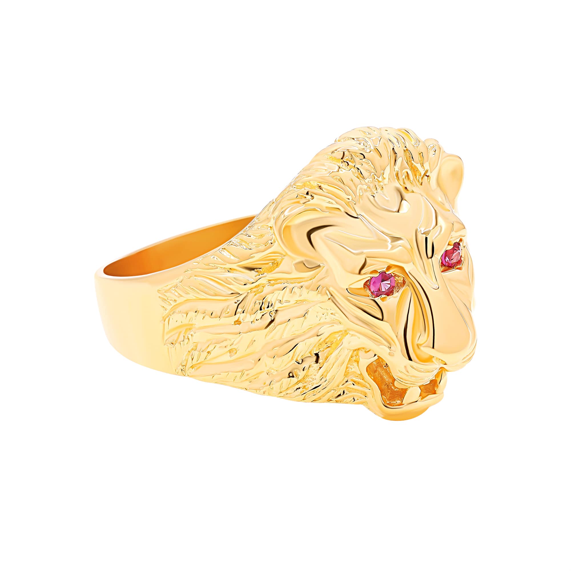 Golden Plating Lion Head Face Gold Ring for Men & Boys || Lion Ring Gold