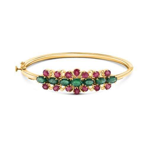 22K Gold Ruby & Emerald Bracelet (16.50G)