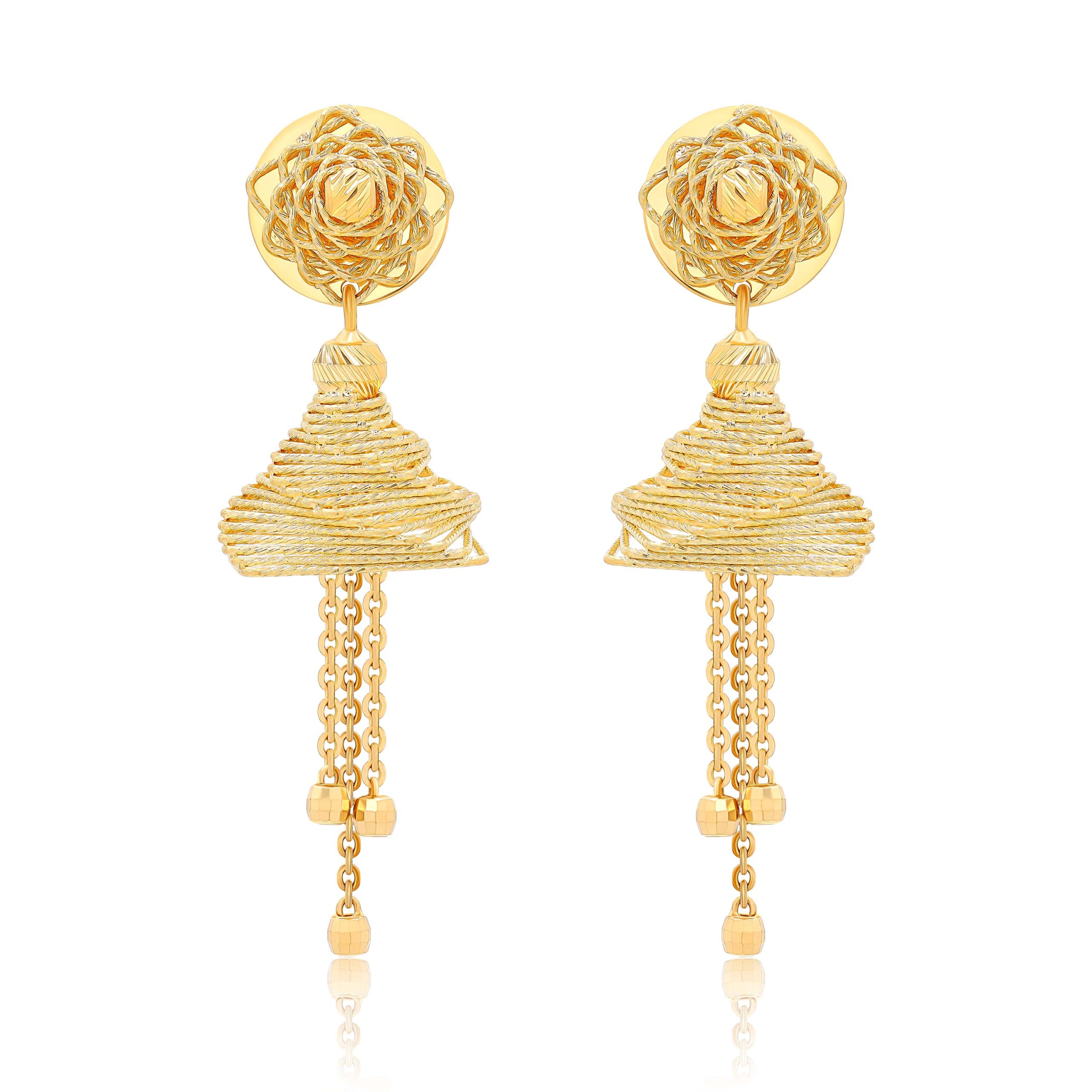 22K Gold Jhumka Earrings (8.35G)