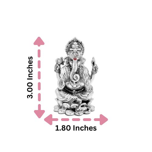 995 Pure Silver Ganesha Idol