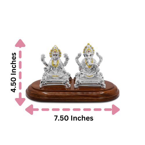 999 Pure Silver Laxmi Ganesha Idol Statue