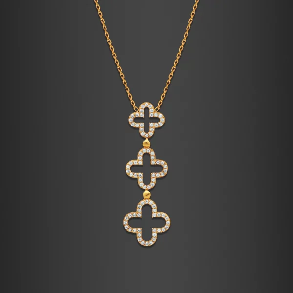 22K Gold Clover Necklace (5.55G)