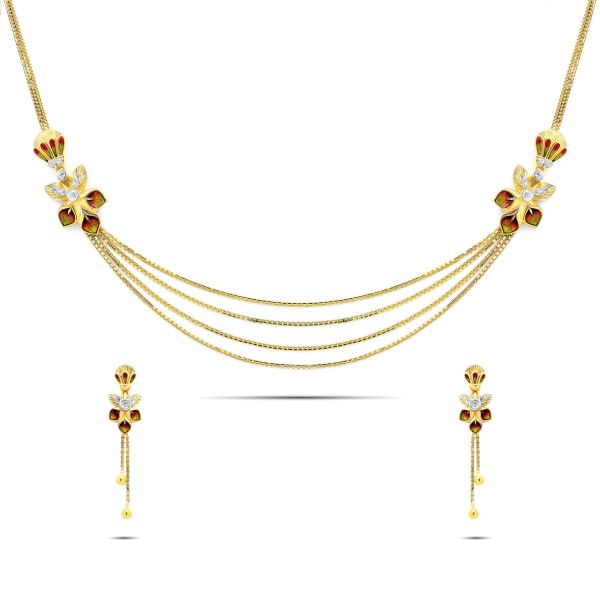 22K Gold Layered Necklace Set