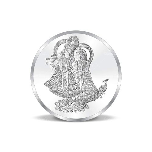 999 Radha Krishna Pure Silver Coin – 10 Grams