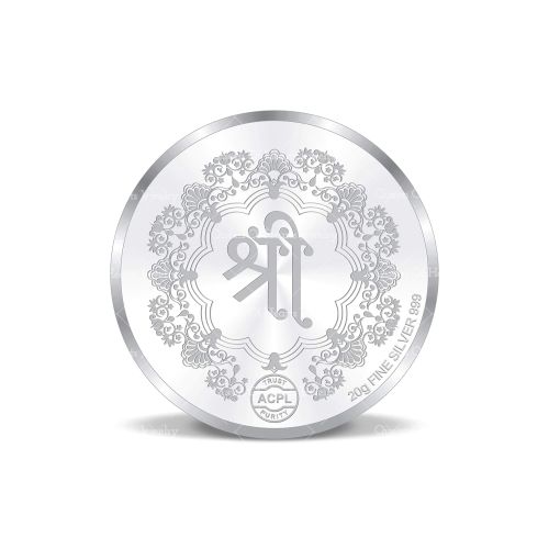 999 Ashta Lakshmi Pure Silver Coin – 20 Grams