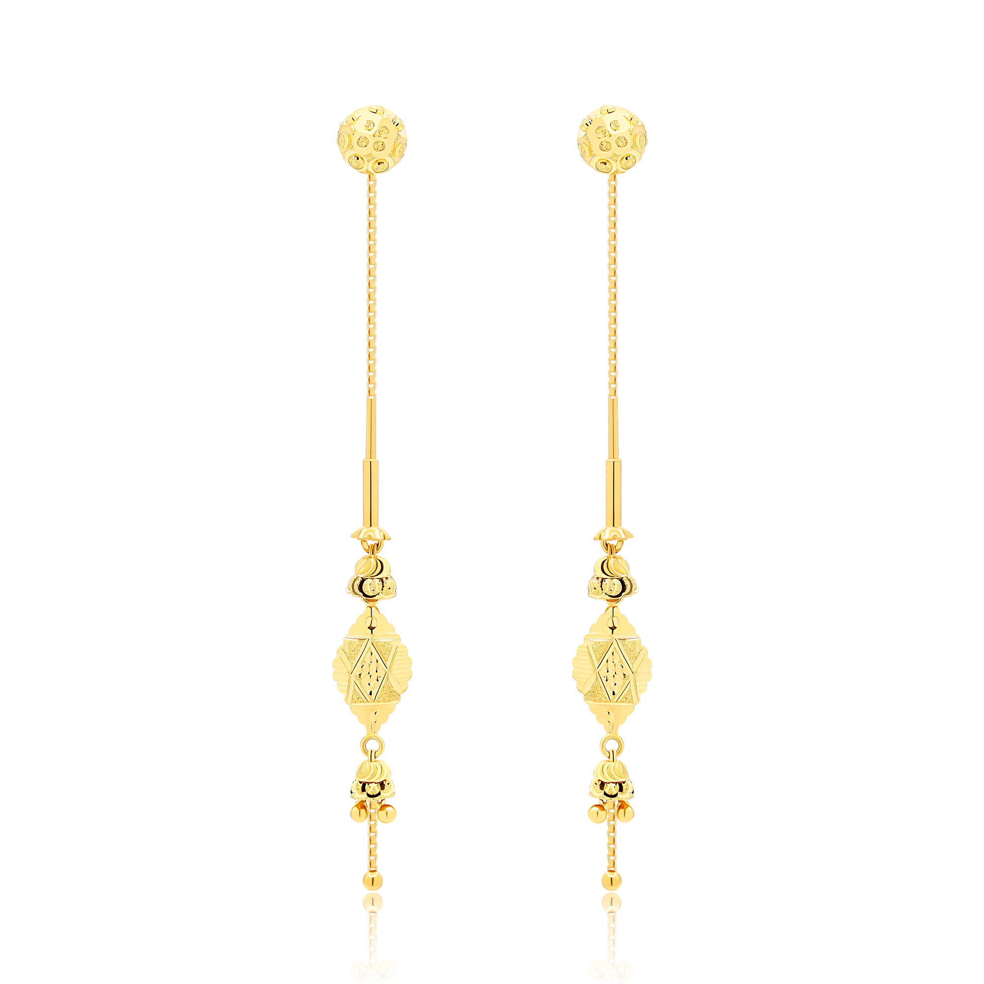 Zeya Yellow Gold 18k (750) Strike A Pose Sui Dhaga Earring for Women :  Amazon.in: Jewellery