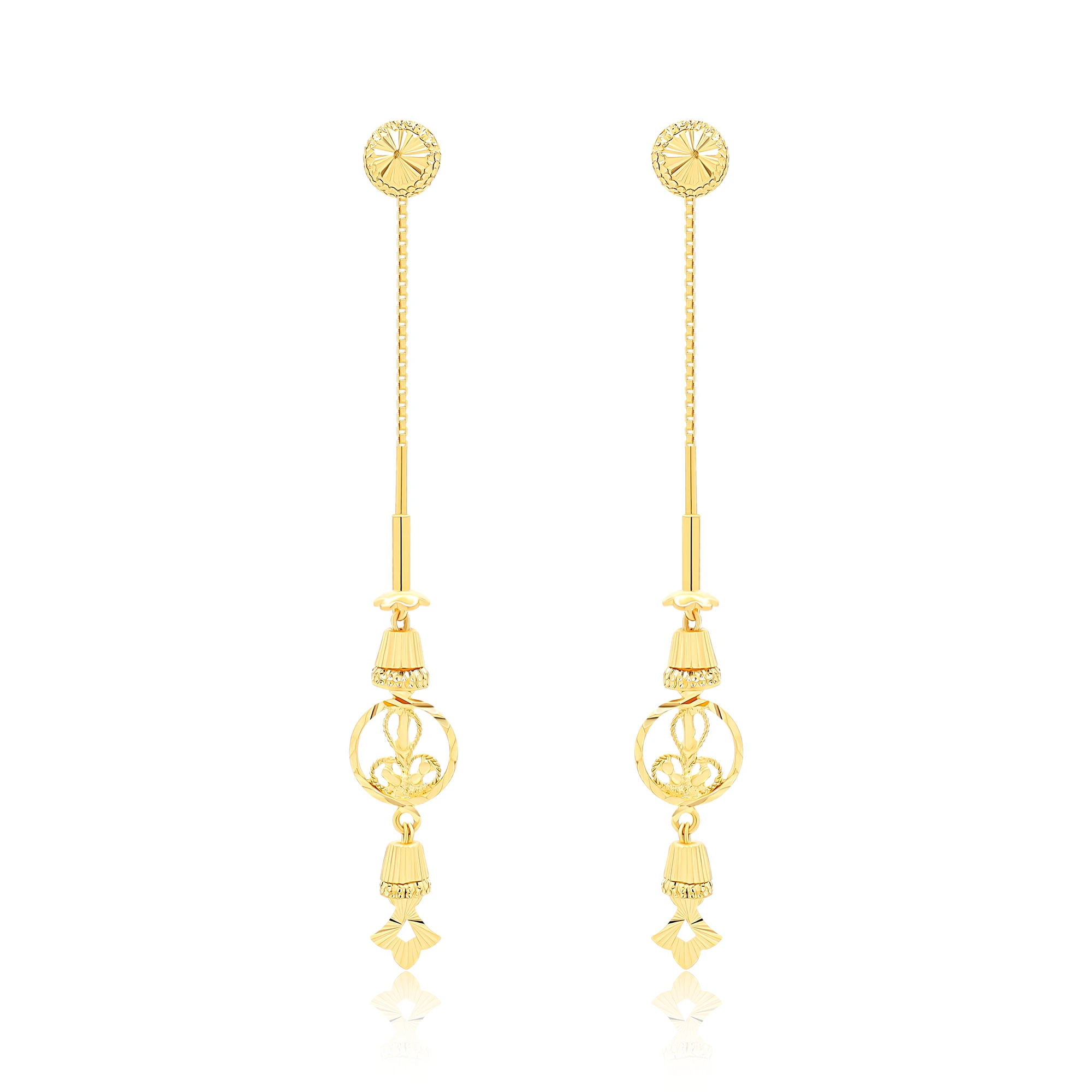Floral Earring Gold Design with Stones – Maniyai Jewellery
