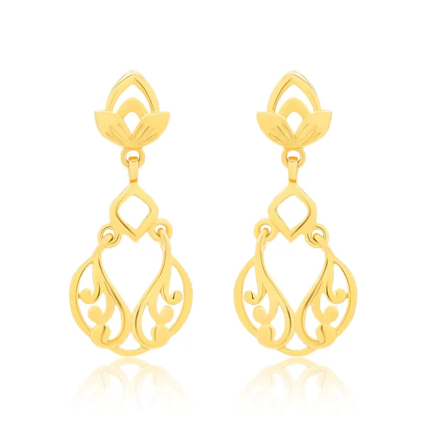 22K Gold Floral Earrings