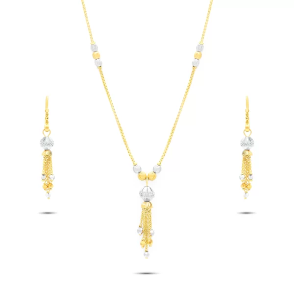 22K Gold Two Tone Necklace Set