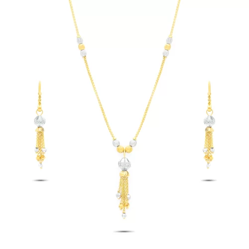 22K Gold Two Tone Necklace Set (12.90G)