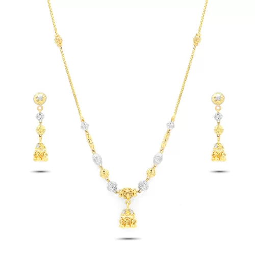 22K Gold Two Tone Necklace Set (15.00G)