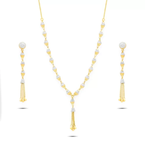 22K Gold Two Tone Necklace Set (18.20G)