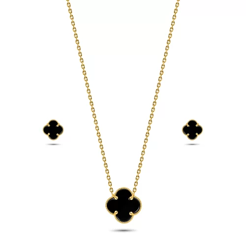 22K Gold Onyx Necklace Set (8.05)