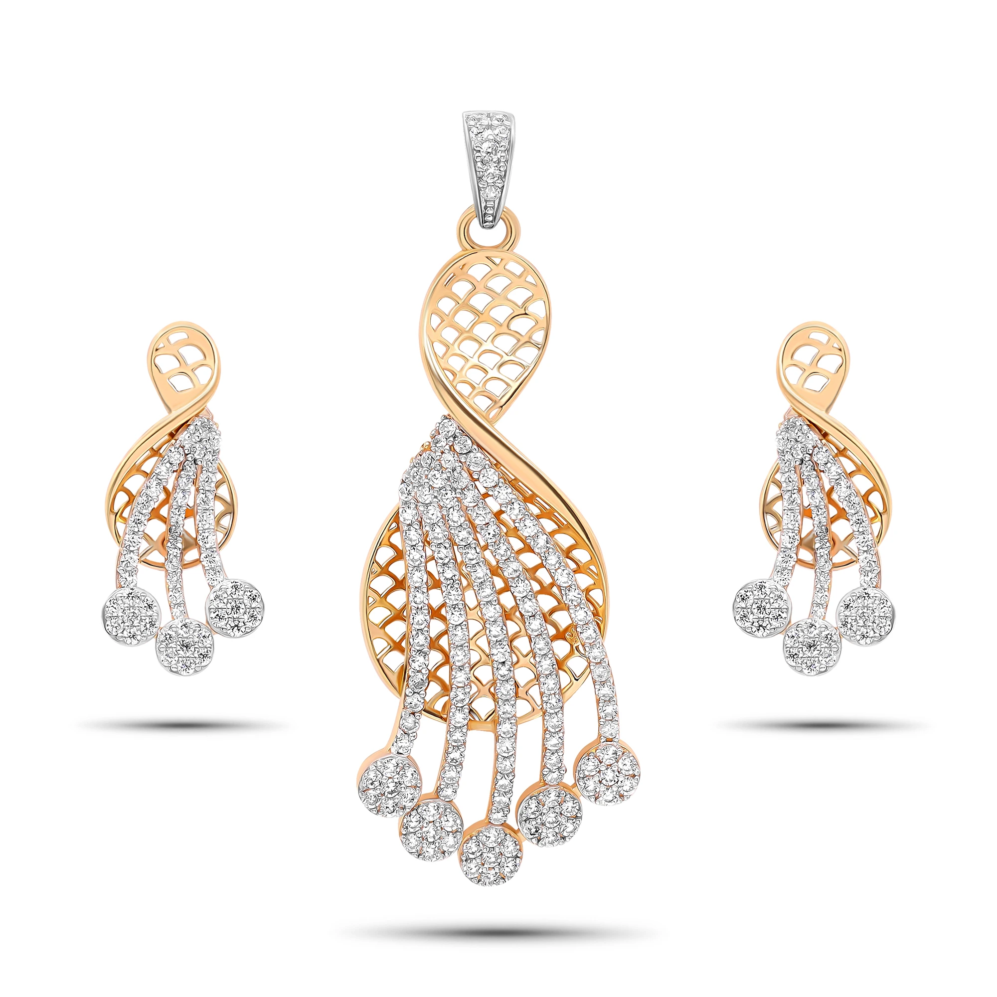 Golden Pendant Set – Laxmi Pearls