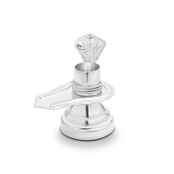925 Pure Silver Open Lingam Naag Shivling