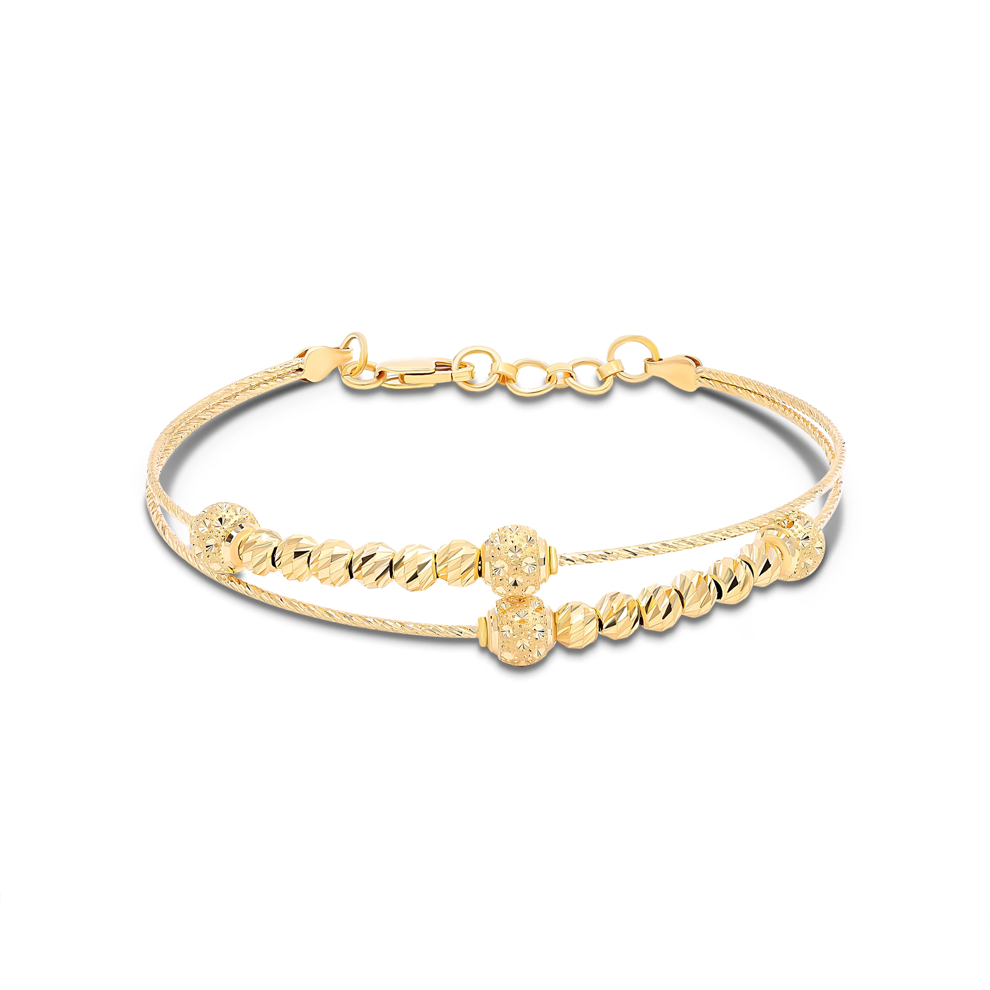 Lion Beaded Bracelet, Size M/L, 18K Yellow - The GLD Shop