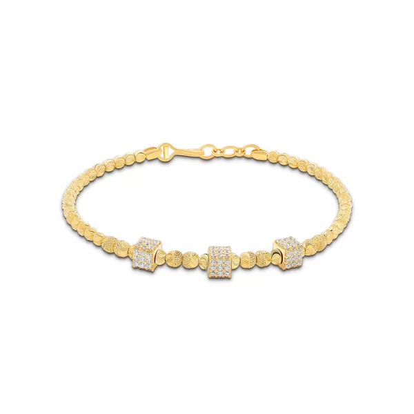 22K Gold CZ Beads Bracelets