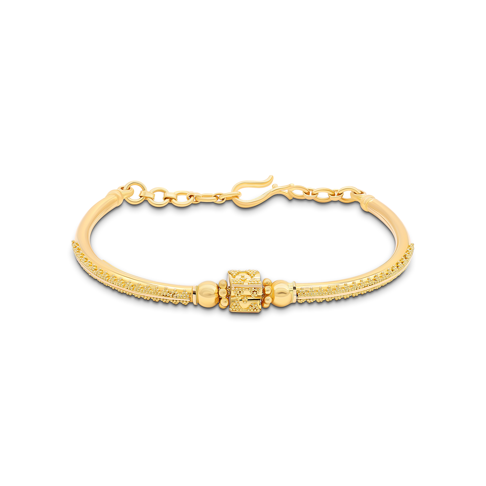 Elegant Two tone Gold Bangle Bracelet - BR-613