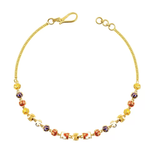 22K Gold Meenakari Beads Bracelet (8.55G)