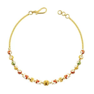 22K Gold Meenakari Beads Bracelet