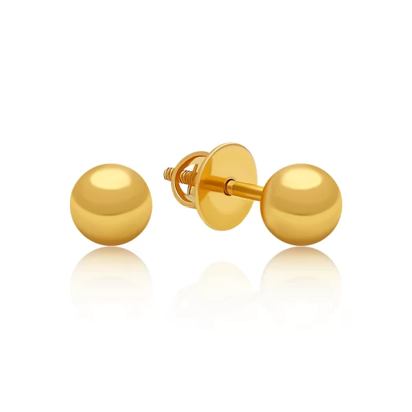 22K Gold Ball Stud Earrings