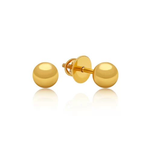 22K Gold Ball Stud Earrings (1.35G)