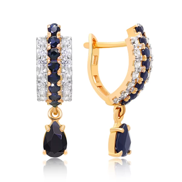 22K Gold Sapphire Earrings