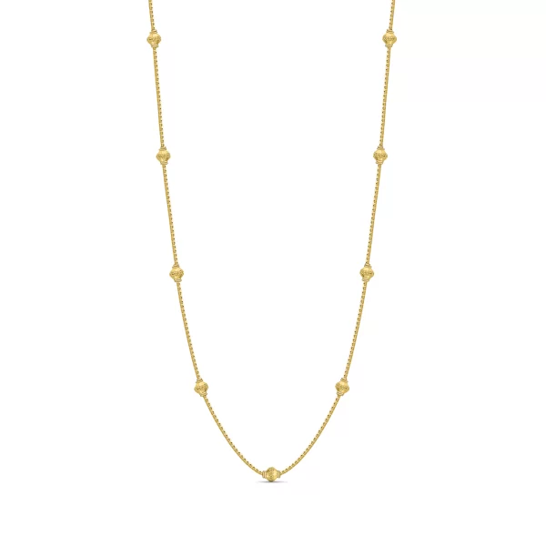 22K Gold Beaded Chain Necklace